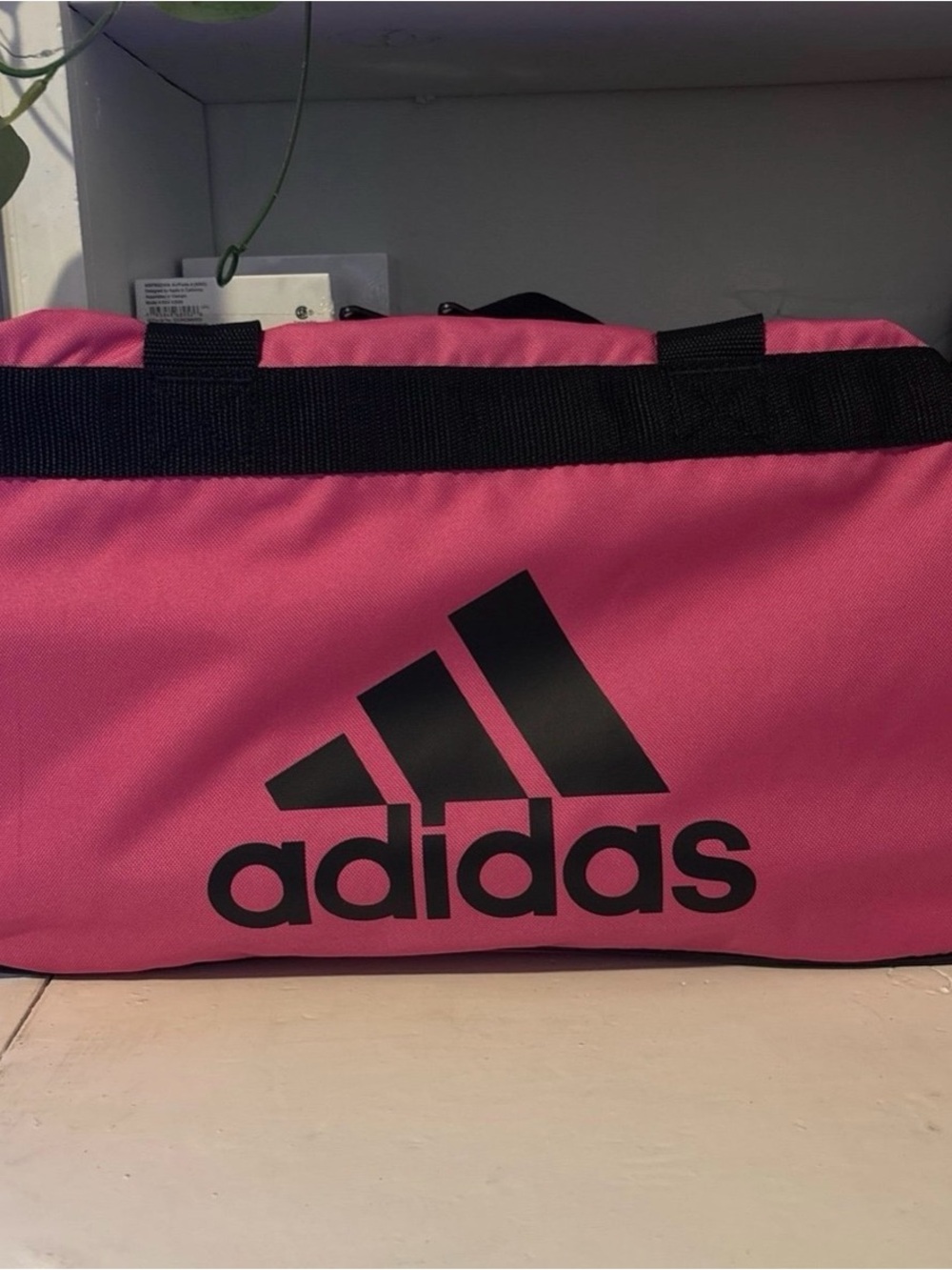 adidas Hot Pink Duffel with Black Logo
